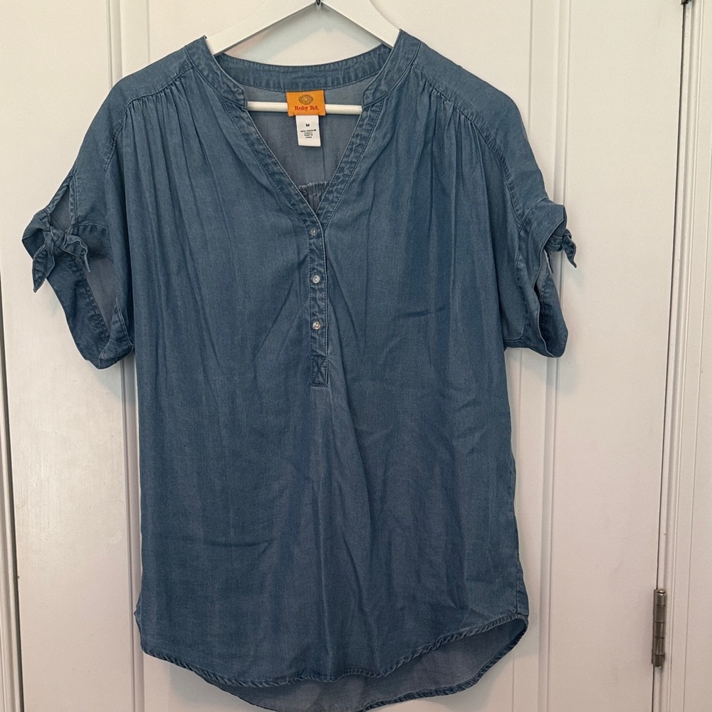 Ruby Rd Blue Denim Top M